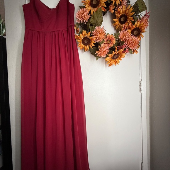 azazie burgundy bridesmaid dress Azazie Kaitlynn Chiffon Cabernet Bridesmaid Dresses Size UK 28